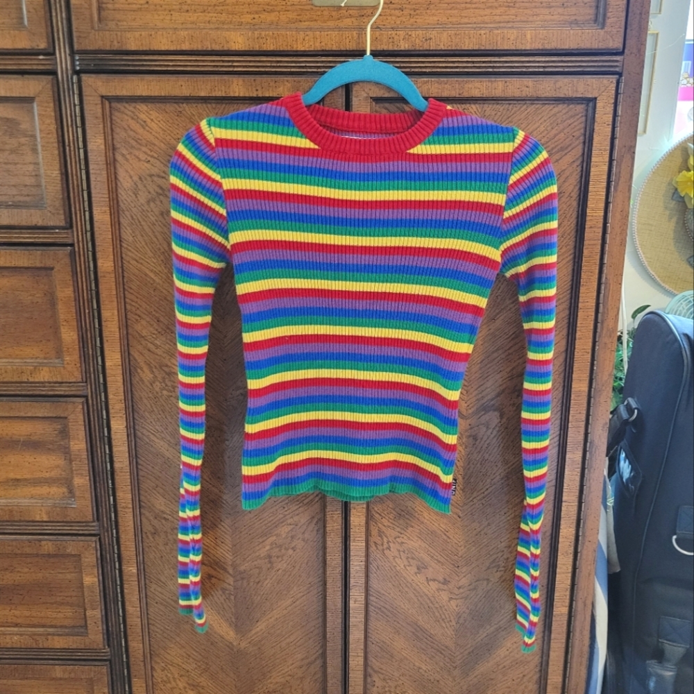 UNIF Stiped Knit Top Size S *RARE& - Picture 2 of 3